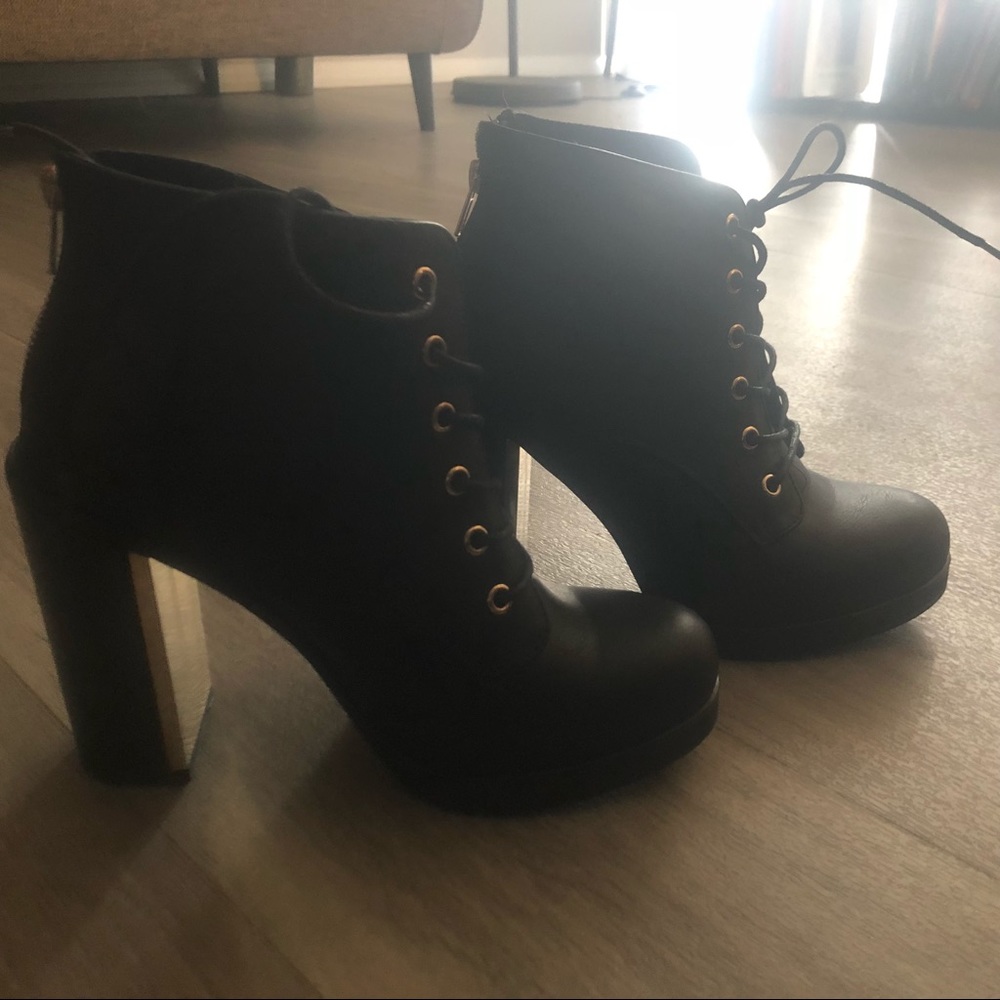 Black Boot Heels with Gold embellished heel